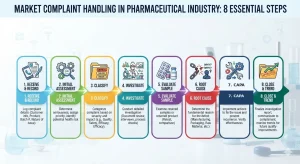 Market Complaint Handling in Pharmaceutical Industry process flow.